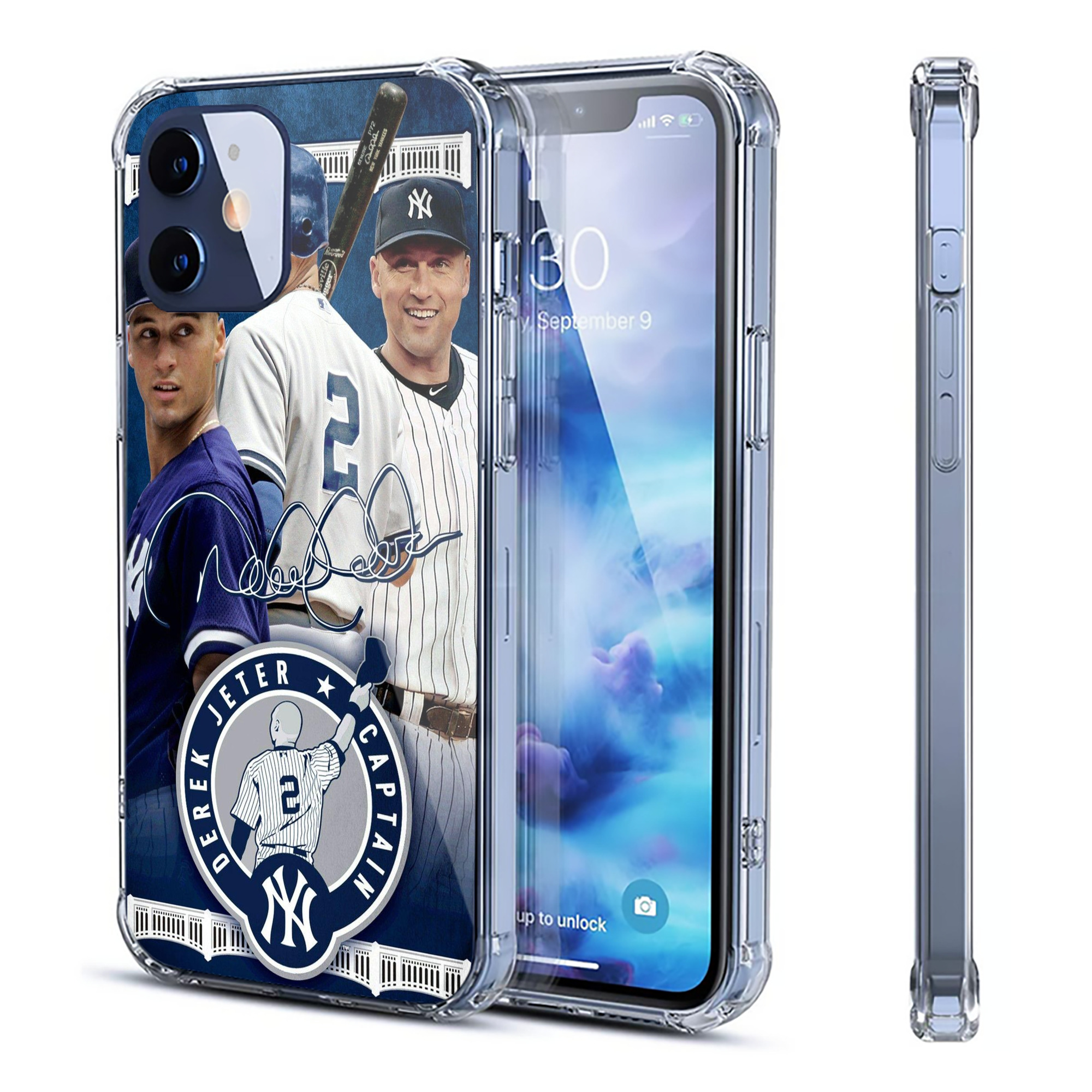 Derek Jeter 92 Clear IPhone 12 Case – Soft TPU With UV Print – Enhanced Drop Protection, Precise Fit, Anti-Fingerprint, Customizable Design, Scratch-Resistant, Yellow-Resistant